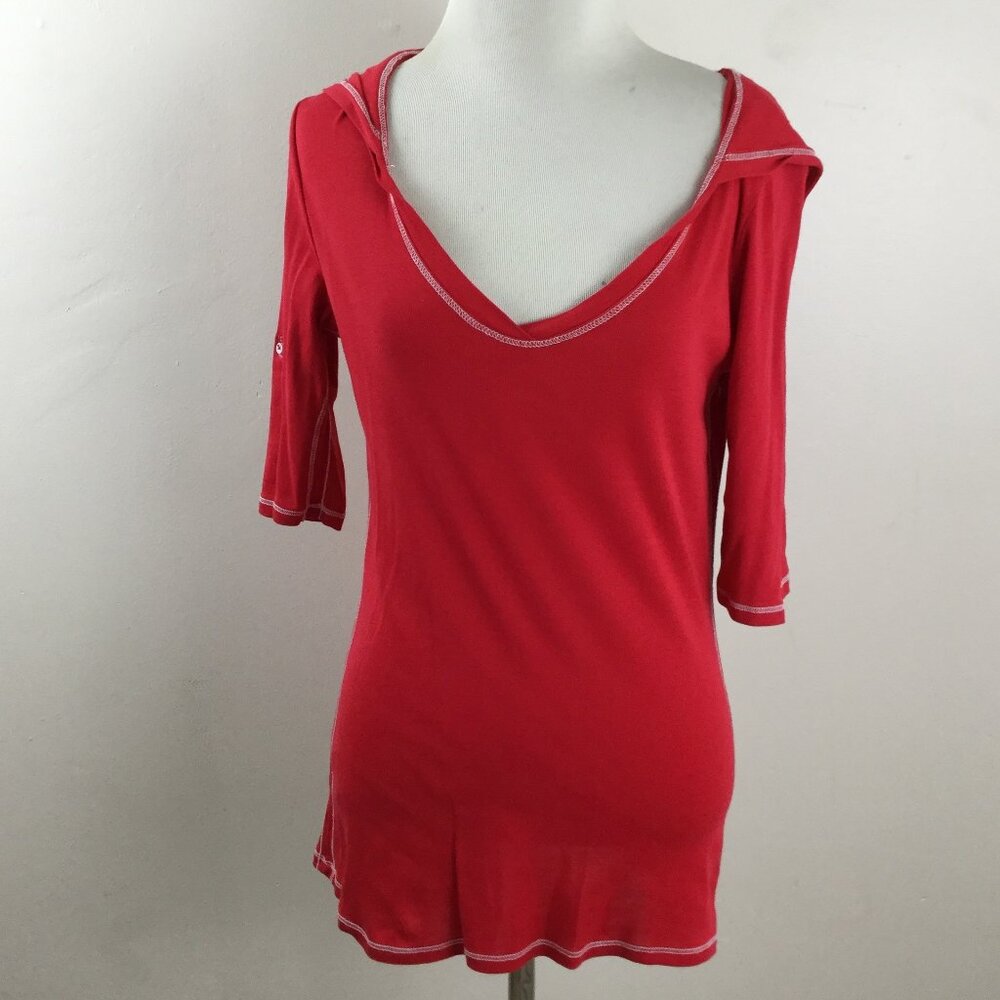 Michael Stars Hooded Red Tshirt